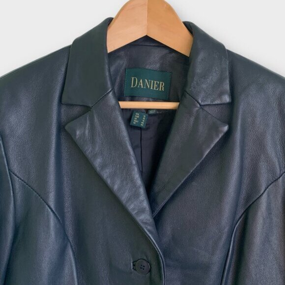 Danier Navy Leather Jacket - Picture 4 of 16